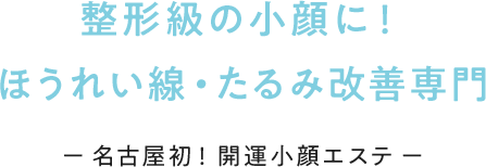 人生を変えるオートクチュールケアを施す 名古屋発、とにかく小顔にする開運小顔専門エステ